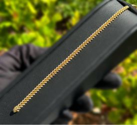 Jewelry 18k solid Yellow Gold Franco link 7.50” Bracelet 7.00 grams 3.80g