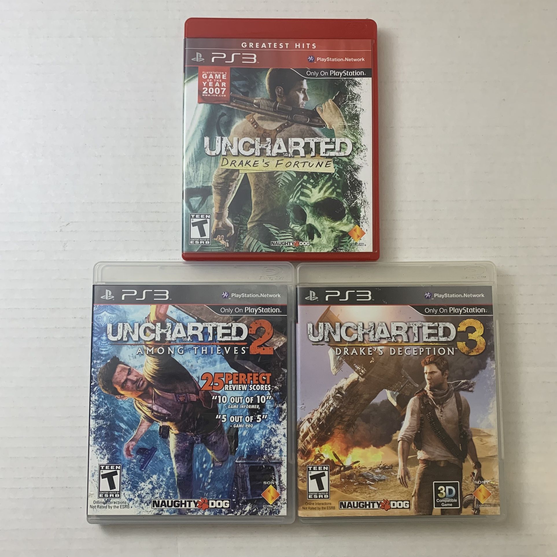 Uncharted 1 2 3 Trilogy PlayStation 3 PS3