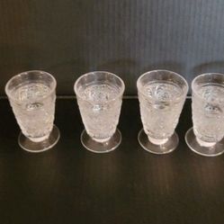 8 Antique Glasses . 2 Inches Height 