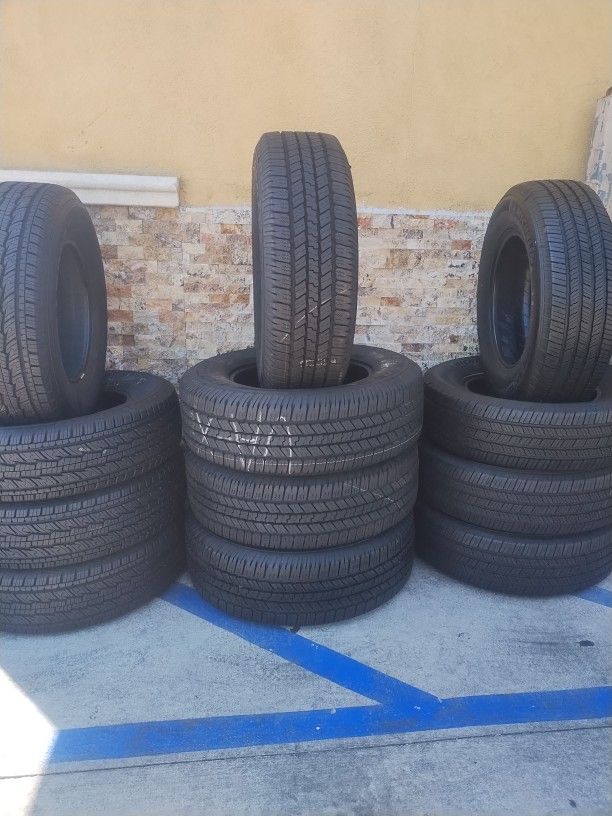 LT265/70R17 GOODYEAR A SET OF FOUR USED TIRES, INCLUDES MOUNTING AND BALANCING
