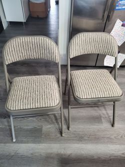 Padded Metal Folding Chairs Set of 2