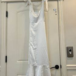 Show Me Your MuMu Garden Midi Dress in Ivory Luxe Satin
