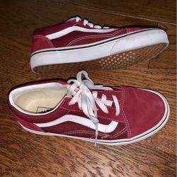 NEW Vans Juniors Old Skool Sneakers Red White Size Junior Size 6 Lace Up Shoes