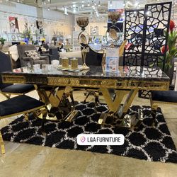 LV MARBLE DINING TABLE SET 