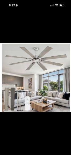 65" Indoor/Outdoor Industrial Nickel Downrod Mount Ceiling Fan No Light w/Remote