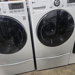 Lg Washer And Dryer Set Electric Extra Large Capacity 30-day Warranty 