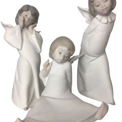 Lladro Angels Matte #4959, #4960, #4962 - Set Of Three