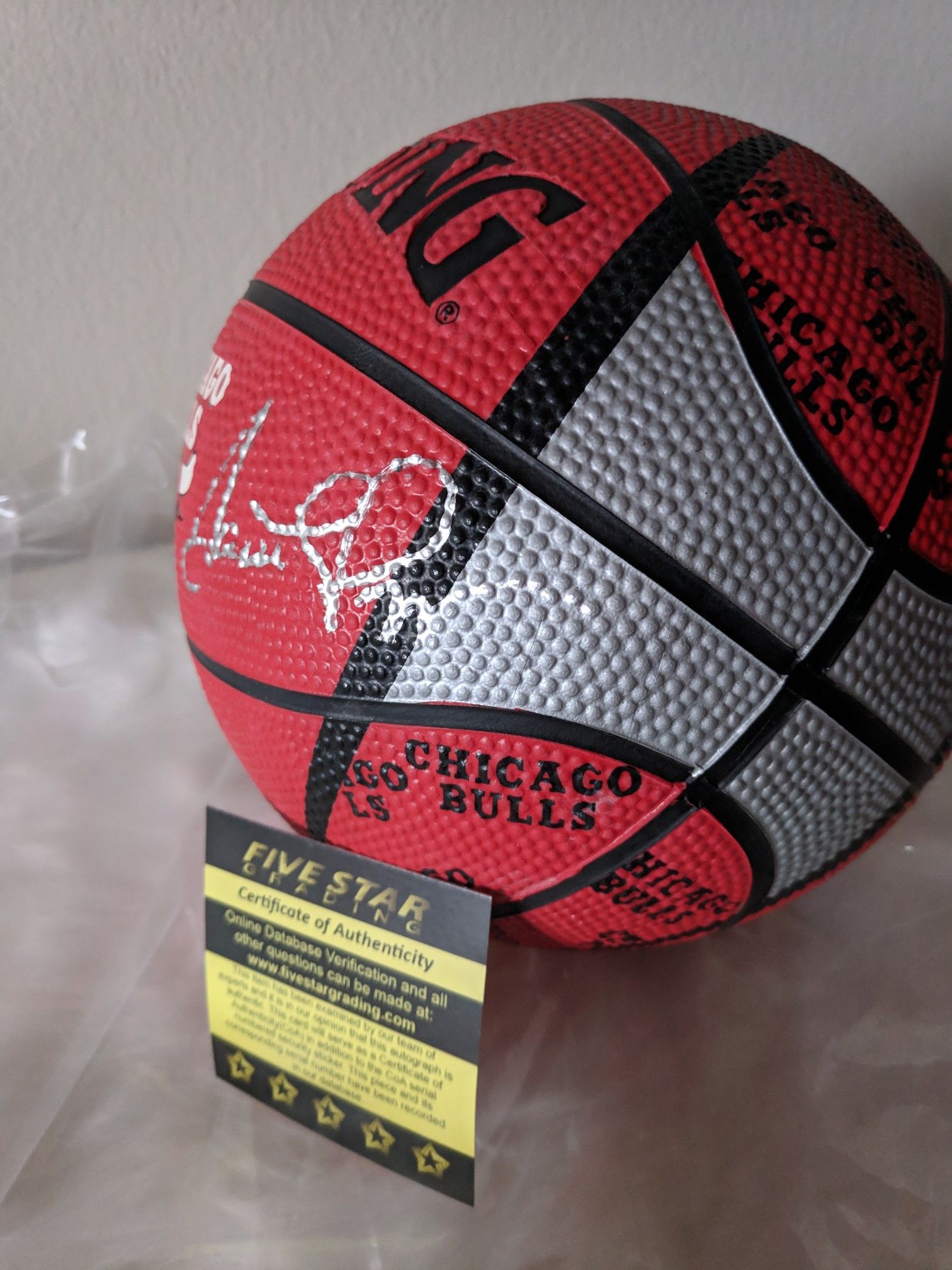Scottie Pippen Autographed Mini Basketball with COA