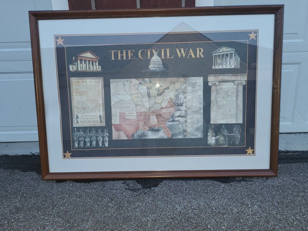 Framed Civil War Framed Print Artist Signed and numbered 232/950