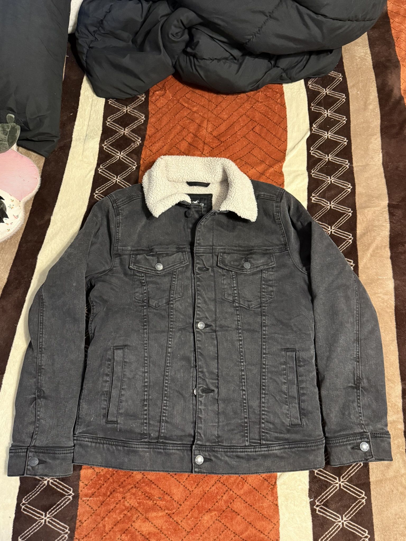 Black Denim Sherpa Jacket 