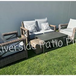 New Grey Outdoor Patio Furniture Set Sunbrella 