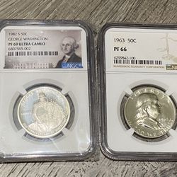 Two certified silver coins