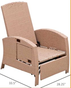Outdoor Wicker Recliner Chair
