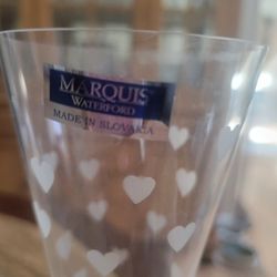 2  Waterford Wedding Toast Flutes  With Hearts