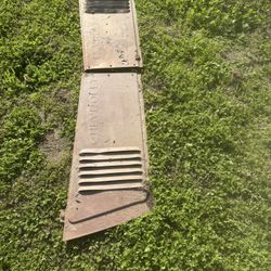 Chevy hood panels yard art