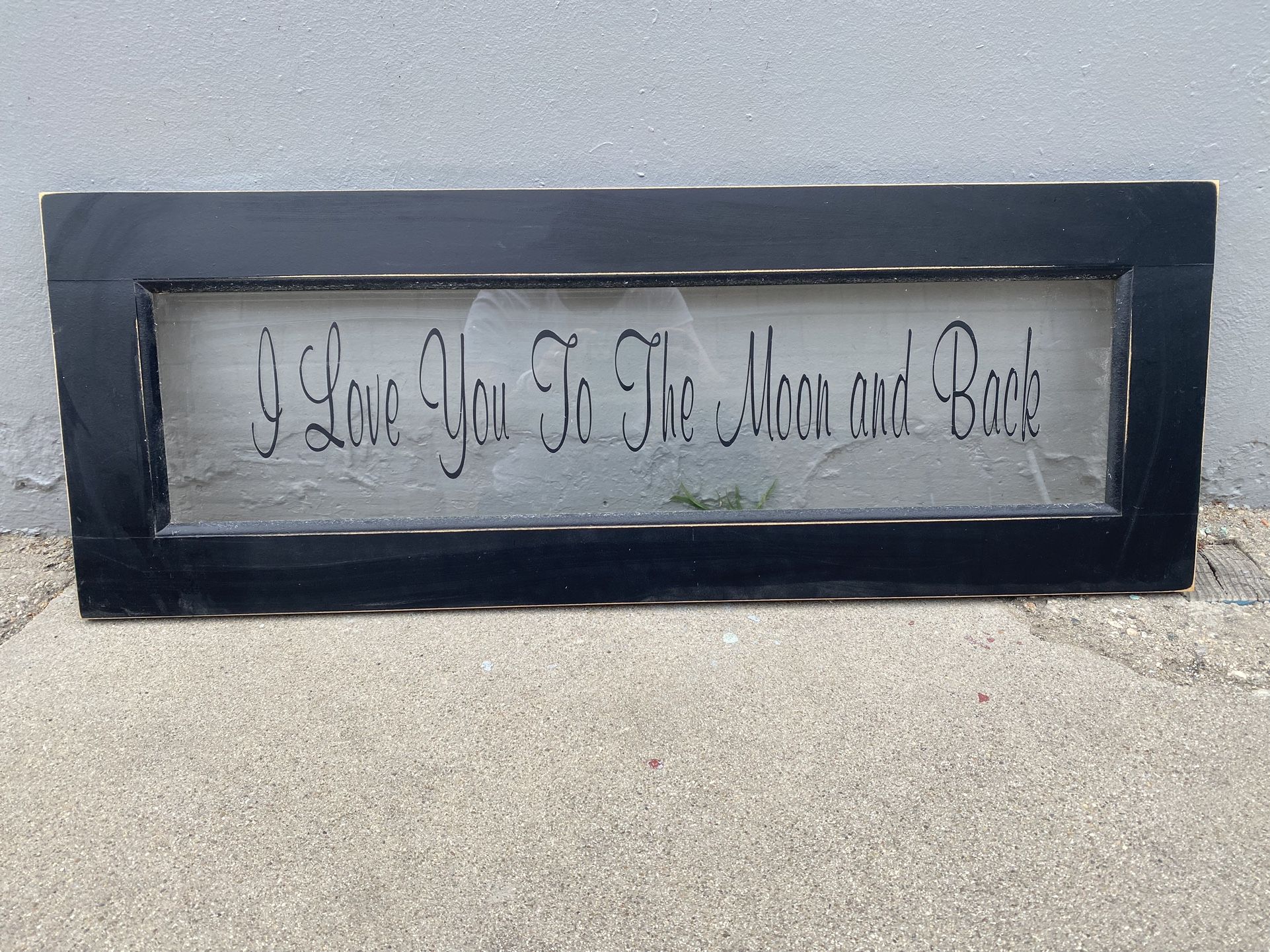 “I Love You To The Moon And Back” Glass Sign