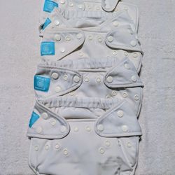 ( 5 )  CHARLIE BANANA,  CLOTH  DIAPERS + ( 9 )  INSERTS