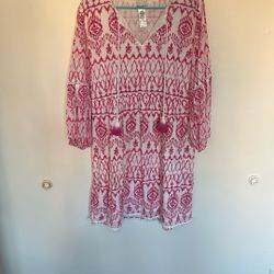 Tommy Bahama XL Cotton Pool Dress Pink 