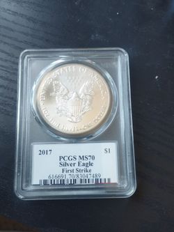Graded  silver eagle coin
