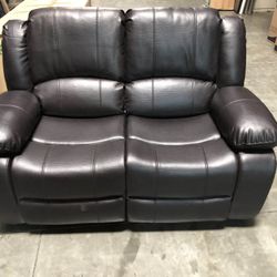 Dark Brown Manual Loveseat 