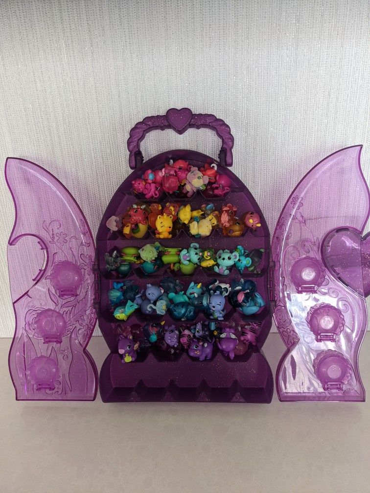 Hatchimals, Lots Of Small Figurines With Case, Penguala Interactive Pink White Penguin

