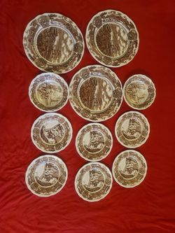 Royal Staffordshire J&G Meakin LOT PLATES American Legend Ironstone England