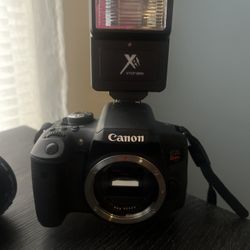 Canon Camera W/ Four Lens, Tripod And Speed light 