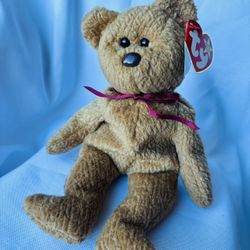 ⭐️ RARE ⭐️ Retired Ty Beanie Baby Curly The Bear With Tag Errors - 4052