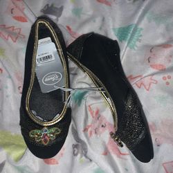 Anna From Frozen Black Wedge Shoes Girls 13/1 