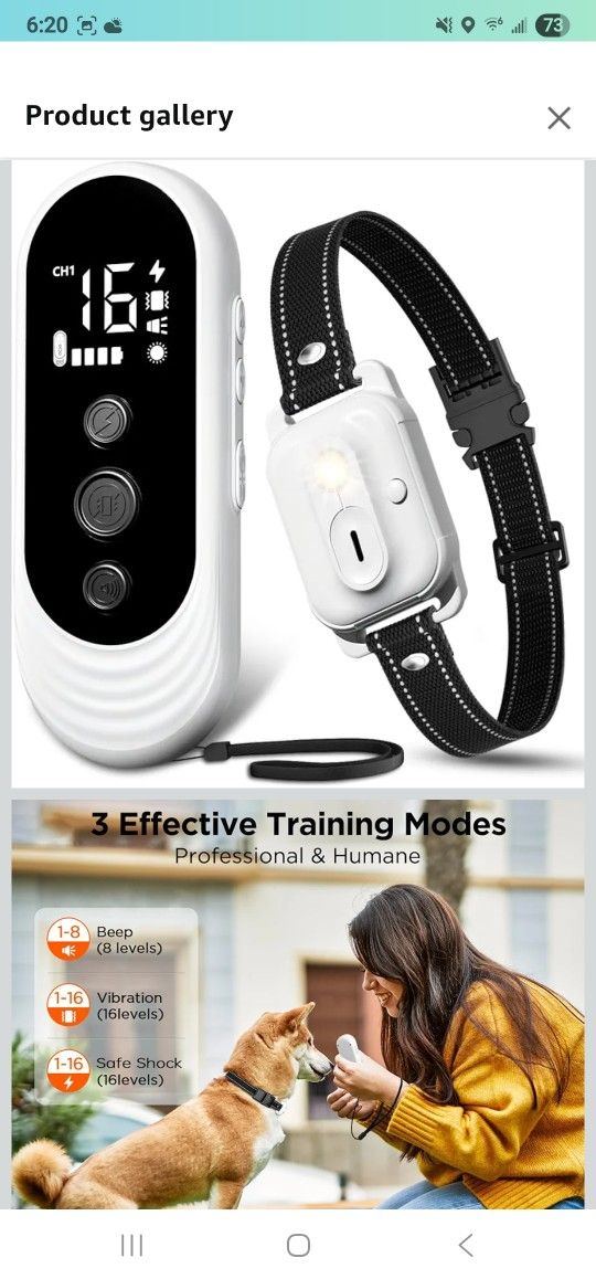 Dog Shock Collar, 3300ft Dog Training Collar with Remote, IPX7 Waterproof Rechargeable Shock Collar Dogs with Beep, Vibration, Safety Shock, Light Mod