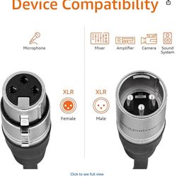 Amazon Basics XLR microphone cable (10 ft)