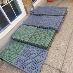 Outdoor  Tiles. 2x2 Feet  There Plastic For A Playground. 