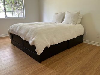 Queen Bed Frame with Storage and Mattress
