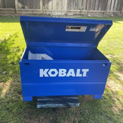 Kobalt 24-in W × 48-in L x 28-in H Blue Steel Jobsite Box