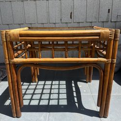 Beautiful Franco Albini Style Bamboo Rattan Side Table