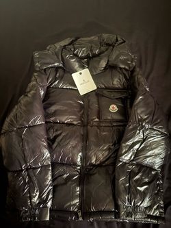 Moncler Black Glossy Puffer Jacket size M