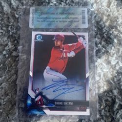 2018 Topps bowman chrome shohei ohtani rookie Autograph baseball card .