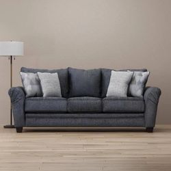 FULL Couch Set- Relay Gray Chenille Fabric Sofa