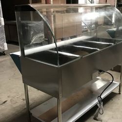 NSF 4 plate warmer steam and dry table N4