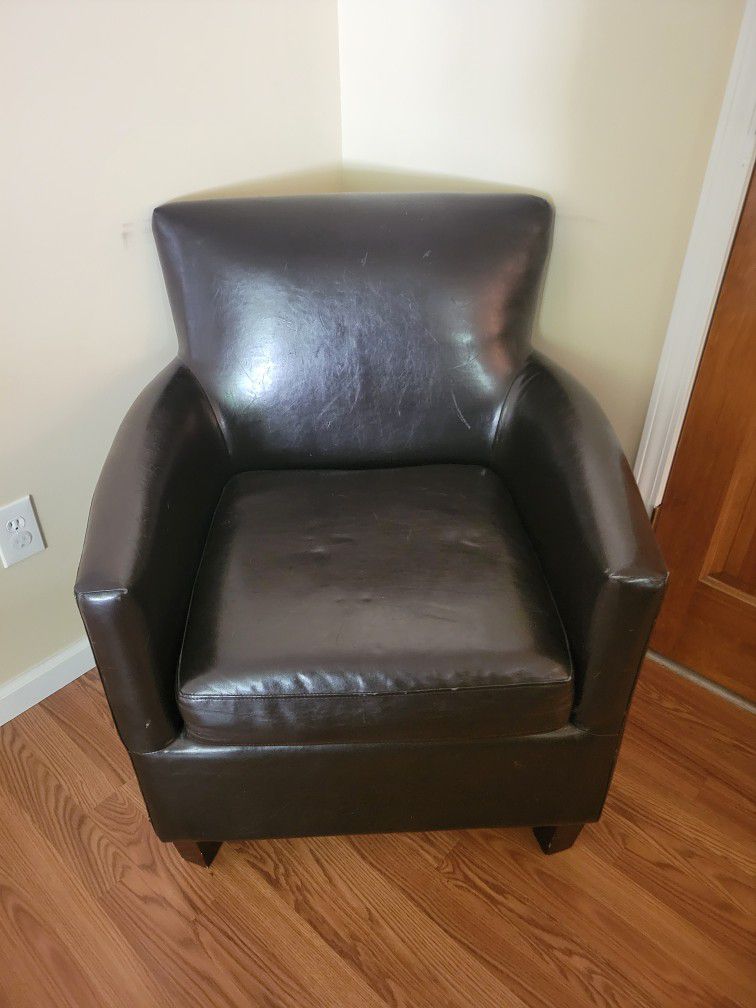 Faux Leather Accent Chair