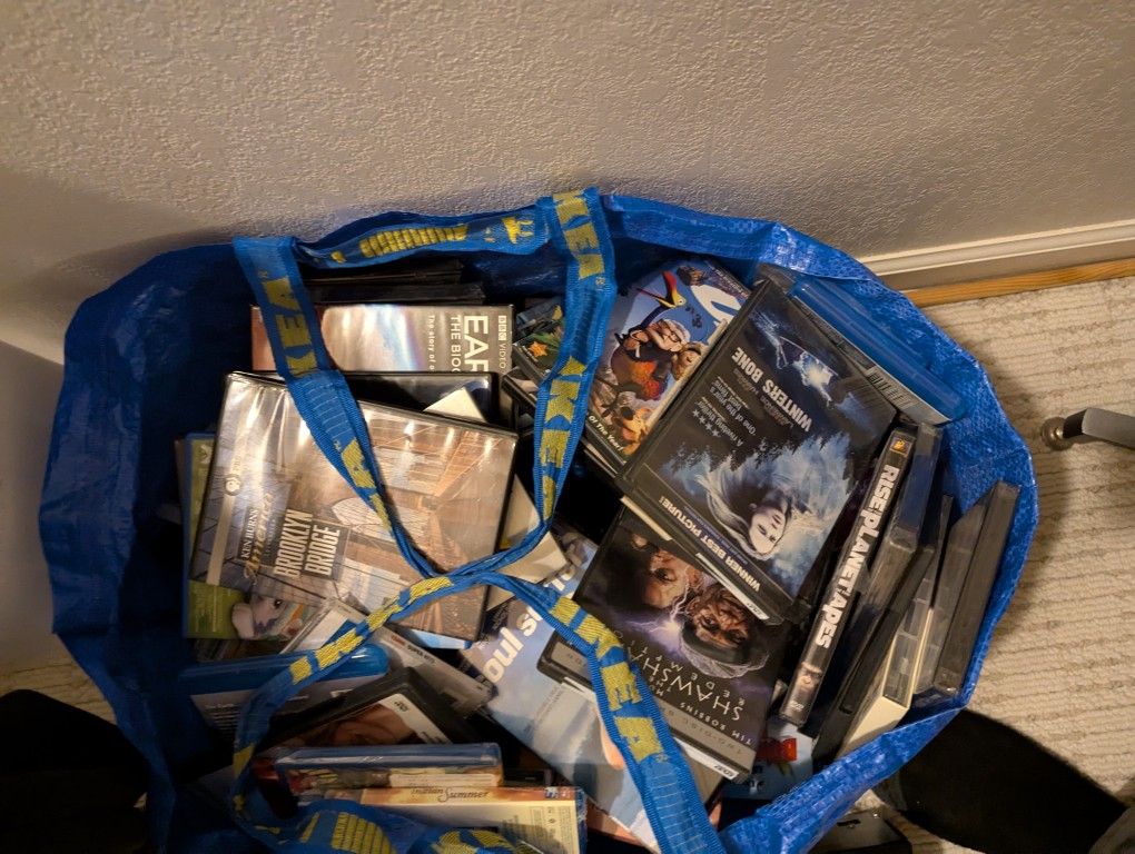 Bag Of DVD Movies And Players(Free) Curb Alert