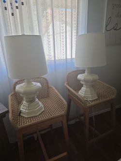 Barbara Cosgrove Vintage Standard Size Off-White Table Lamps