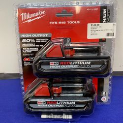 Milwaukee 48-11-1837 M18 18V Lithium-Ion HIGH OUTPUT CP 3.0Ah Battery Pack (2-Pack)