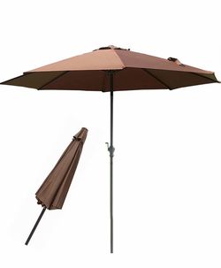 #F 118-Inch Brown Outdoor Garden Patio Sun Umbrella — $30
