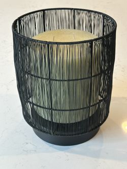 Set (2) of World Market Modern Indoor/Outdoor Black Metal Candle Holders - New!