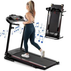 KRD-JK 1609A Folding Electric Treadmill Running Machine For Home Black With 3 Manual Inclines