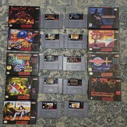 Lot of 10 SNES Games And 9 Boxes. Super Nintendo. **READ**