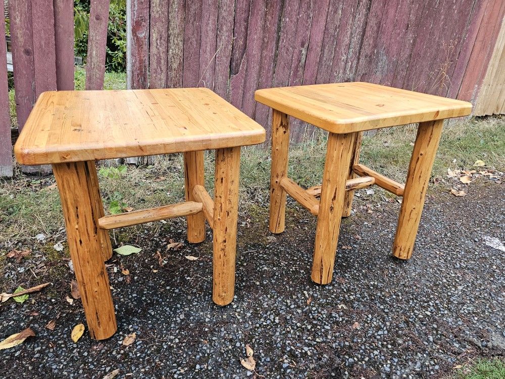 Log Furniture End Table (2)