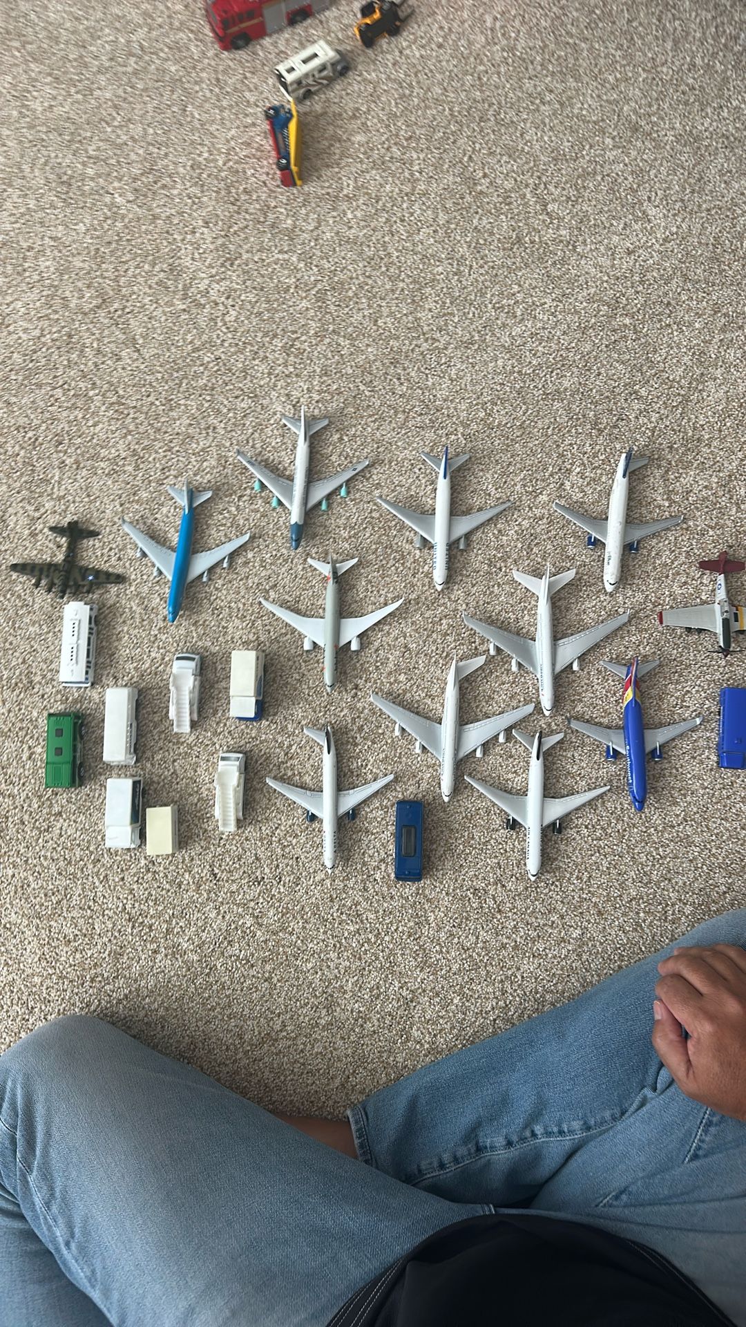 Toy Airplanes And Airport Trucks