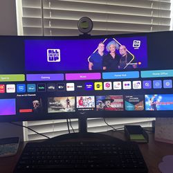 34 inch curved monitor/ tv with remote